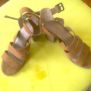 Suede like strappy sandals